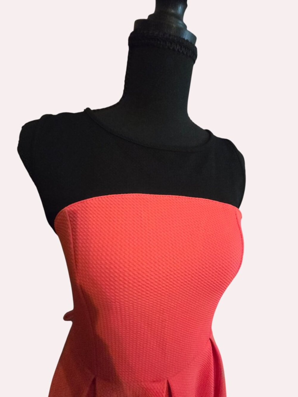 5th & Love Strapless Coral Fit & Flare Dress image 4